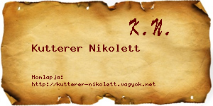 Kutterer Nikolett névjegykártya